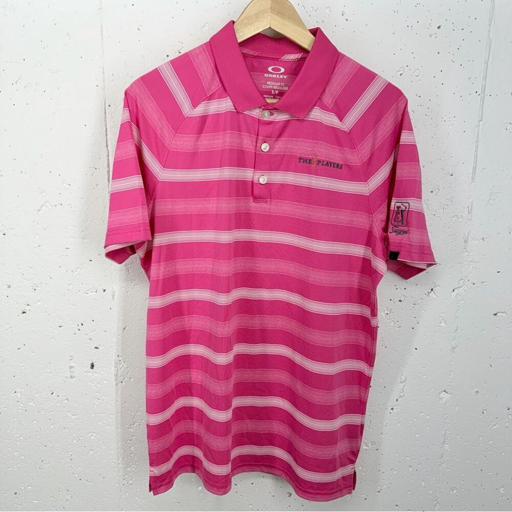 Oakley Men’s size Small TPC Sawgrass The Players Hot Pink Golf Polo Shirt